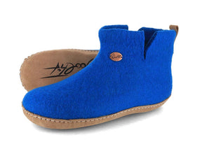 Hüttenschuhe mit Ledersohle Yeti, blau