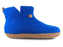 Hüttenschuhe mit Ledersohle Yeti, blau